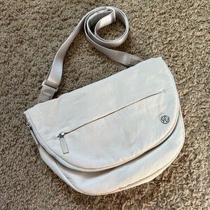 lululemon All Night Festival Bag Crossbody Bag White Opal Silver Hardware 5L